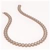 Image 2 : 42.56 ctw Oval Cut Diamond Micro Pave Necklace 18K Rose Gold - REF-5876F9M