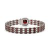 Image 3 : 25.08 ctw Garnet & Diamond Bracelet 14K White Gold - REF-281W8H