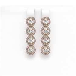 4.52 ctw Diamond Micro Pave Earrings 18K Rose Gold - REF-345Y2X