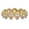 Image 1 : 47.64 ctw Morganite & Diamond Victorian Bracelet 14K Yellow Gold - REF-2044H4R