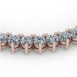22 ctw 3 Prong VS/SI Diamond Riviera Necklace 18K Rose Gold - REF-2004A5N