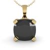Image 2 : 3 ctw Cushion Black Diamond Designer Necklace 18k Yellow Gold - REF-84F2M