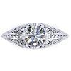 Image 1 : 1 ctw Solitaire Certified VS/SI Diamond Ring Art Deco 14k White Gold - REF-294H2R