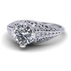 Image 2 : 1 ctw Solitaire Certified VS/SI Diamond Ring Art Deco 14k White Gold - REF-294H2R