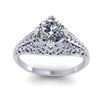 Image 3 : 1 ctw Solitaire Certified VS/SI Diamond Ring Art Deco 14k White Gold - REF-294H2R