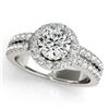 Image 2 : 1.83 ctw Certified VS/SI Diamond 2pc Wedding Set Halo 14k White Gold - REF-316N6F