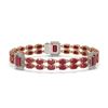Image 1 : 19.49 ctw Ruby & Diamond Bracelet 14K Rose Gold - REF-269F3M