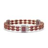 Image 2 : 19.49 ctw Ruby & Diamond Bracelet 14K Rose Gold - REF-269F3M