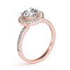 Image 3 : 1.08 ctw Certified VS/SI Diamond Halo Ring 18k Rose Gold - REF-150M3G