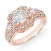 Image 1 : 2.0 ctw Certified VS/SI Diamond Ring 14k Rose Gold - REF-531F3M