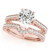 Image 1 : 0.67 ctw Certified VS/SI Diamond 2pc Wedding Set Antique 14k Rose Gold - REF-80W5H