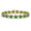 Image 1 : 13.19 ctw Jade & Diamond Micro Pave Halo Bracelet 10k Yellow Gold - REF-305F8M