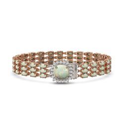 24.2 ctw Opal & Diamond Bracelet 14K Rose Gold - REF-342A9N