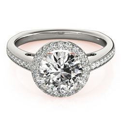 1.3 ctw Certified VS/SI Diamond Solitaire Halo Ring 18k 2Tone Gold - REF-288H3R