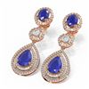 Image 3 : 16.02 ctw Sapphire & Diamond Earrings 18K Rose Gold - REF-663Y6X