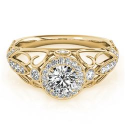 0.93 ctw Certified VS/SI Diamond Antique Ring 18k Yellow Gold - REF-125K5Y