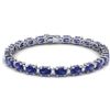 Image 1 : 19.7 ctw Tanzanite & VS/SI Diamond Eternity Bracelet 10k White Gold - REF-178N2F