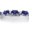 Image 3 : 19.7 ctw Tanzanite & VS/SI Diamond Eternity Bracelet 10k White Gold - REF-178N2F