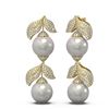 Image 2 : 3.31 ctw Diamond & Pearl Earrings 18K Yellow Gold - REF-347K3Y