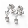 Image 1 : 4.2 ctw Mix Cut Diamonds Designer Earrings 18K White Gold - REF-697M8G