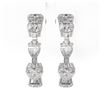 Image 2 : 4.2 ctw Mix Cut Diamonds Designer Earrings 18K White Gold - REF-697M8G
