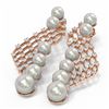 Image 3 : 1.55 ctw Diamond & Pearl Earrings 18K Rose Gold - REF-217F8M