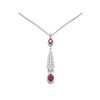 Image 1 : 5.72 ctw Ruby & Diamond Necklace 18K White Gold - REF-245A5N