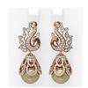 Image 1 : 3.13 ctw Diamond & Pearl Earrings 18K Rose Gold - REF-316G8W