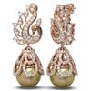 Image 2 : 3.13 ctw Diamond & Pearl Earrings 18K Rose Gold - REF-316G8W