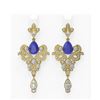 Image 1 : 11.5 ctw Sapphire & Diamond Earrings 18K Yellow Gold - REF-525N5F