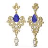 Image 2 : 11.5 ctw Sapphire & Diamond Earrings 18K Yellow Gold - REF-525N5F