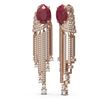 Image 2 : 9.24 ctw Ruby & Diamond Earrings 18K Rose Gold - REF-445F5M