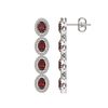 Image 2 : 6.2 ctw Garnet & Diamond Micro Pave Halo Earrings 10k White Gold - REF-143N6F
