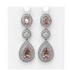 Image 1 : 13.63 ctw Morganite & Diamond Earrings 18K White Gold - REF-690Y9X