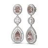 Image 2 : 13.63 ctw Morganite & Diamond Earrings 18K White Gold - REF-690Y9X