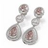 Image 3 : 13.63 ctw Morganite & Diamond Earrings 18K White Gold - REF-690Y9X