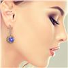 Image 3 : 13.4 ctw Tanzanite & Diamond Victorian Earrings 14K Rose Gold - REF-527A3N