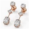 Image 1 : 2.32 ctw Oval Cut Diamond Designer Earrings 18K Rose Gold - REF-312A8N