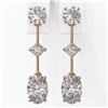 Image 2 : 2.32 ctw Oval Cut Diamond Designer Earrings 18K Rose Gold - REF-312A8N