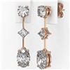 Image 3 : 2.32 ctw Oval Cut Diamond Designer Earrings 18K Rose Gold - REF-312A8N