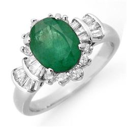 2.01 ctw Emerald & Diamond Ring 18k White Gold - REF-96X4A