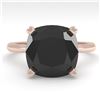 Image 1 : 6.0 ctw Cushion Black Diamond Engagment Designer Ring 18k Rose Gold - REF-133X8A