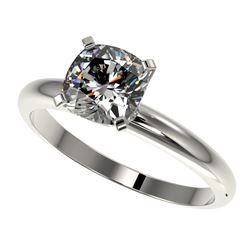 1.25 ctw Certified VS/SI Quality Cushion Cut Diamond Ring 10k White Gold - REF-304M6G