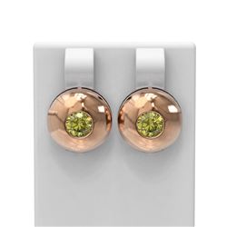 1.04 ctw Fancy Yellow Diamond Earrings 18K Rose Gold - REF-187N3F