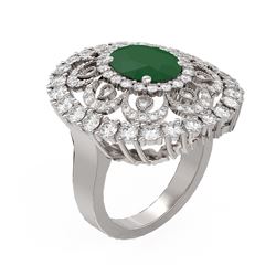 6.41 ctw Emerald & Diamond Ring 18K White Gold - REF-323H6R