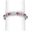 Image 1 : 26.1 ctw Ruby & Diamond Bracelet 18K White Gold - REF-781H6R