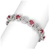 Image 2 : 26.1 ctw Ruby & Diamond Bracelet 18K White Gold - REF-781H6R