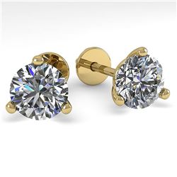 1.50 ctw Certified VS/SI Diamond Stud Earrings Martini 14k Yellow Gold - REF-195N8F