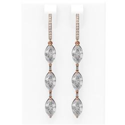4.99 ctw Marquise Diamond Earrings 18K Rose Gold - REF-889X2A