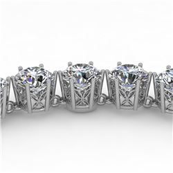 29 ctw SI Certified Diamond Necklace 14k White Gold - REF-4680F2M